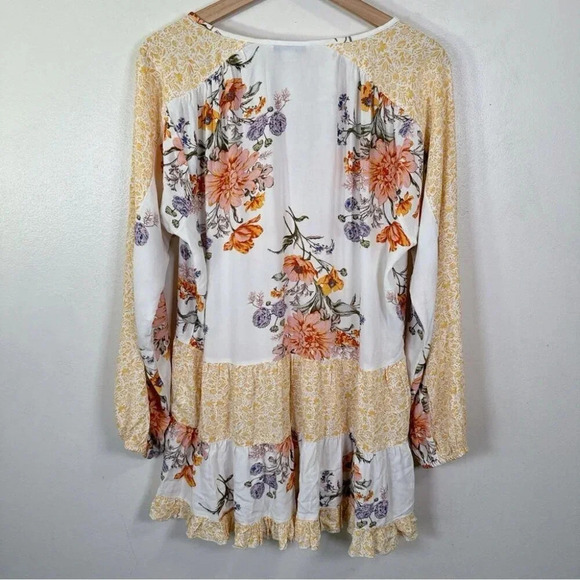 American  Eagle Womens Size Small Floral Bohemian Tunic Blouse - Picture 15 of 16